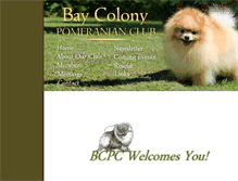 Tablet Screenshot of baycolonypomeranianclub.org